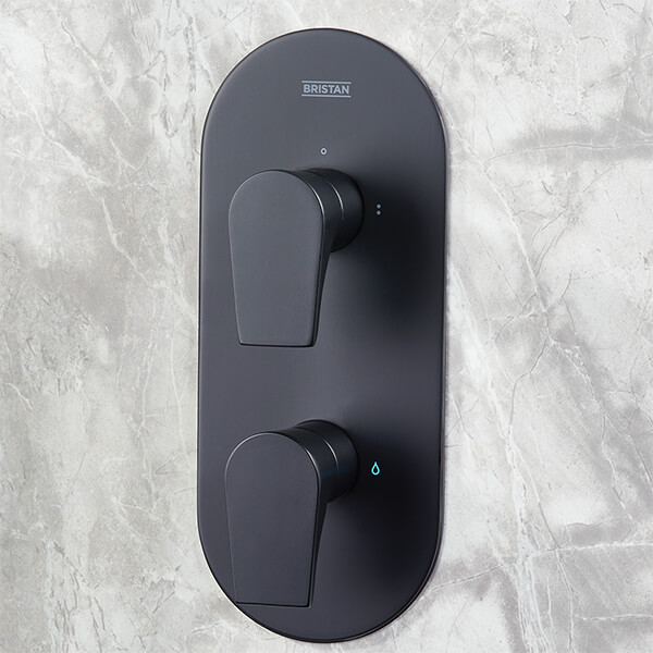 Additional image of Bristan Hourglass Black Concealed Thermostatic Shower Mixer Valve with Head and Handset Kit