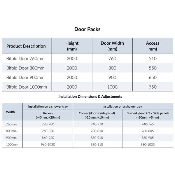 Alternate image of Kudos Divera Bifold Shower Door with Pull Handle - Aluminium Frame