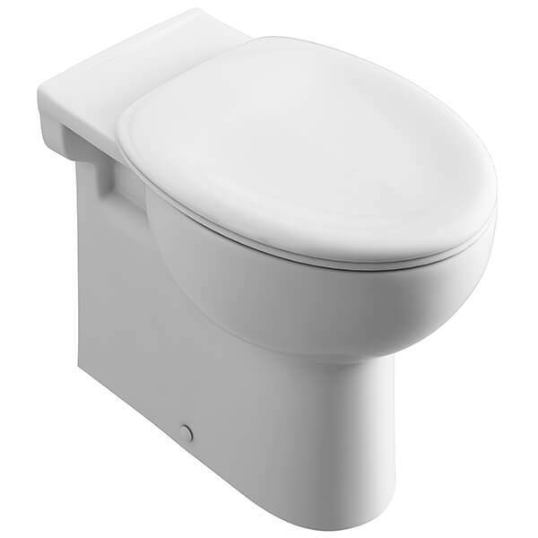 Lecico Atlas Comfort Height Back-To-Wall WC Pan with Soft Close Seat - 360 x 560mm