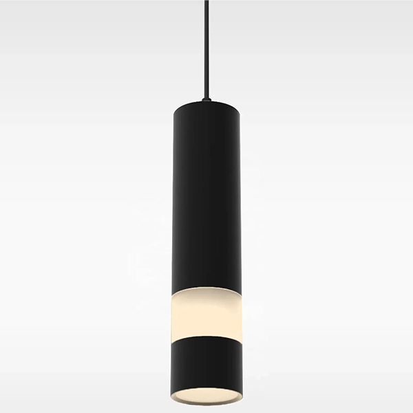 Sensio Solinas Matt Black Cylindrical Pendant Light - Warm or Cool White