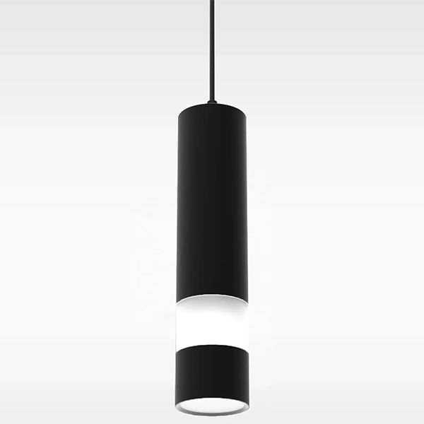 Additional image of Sensio Solinas Matt Black Cylindrical Pendant Light - Warm or Cool White