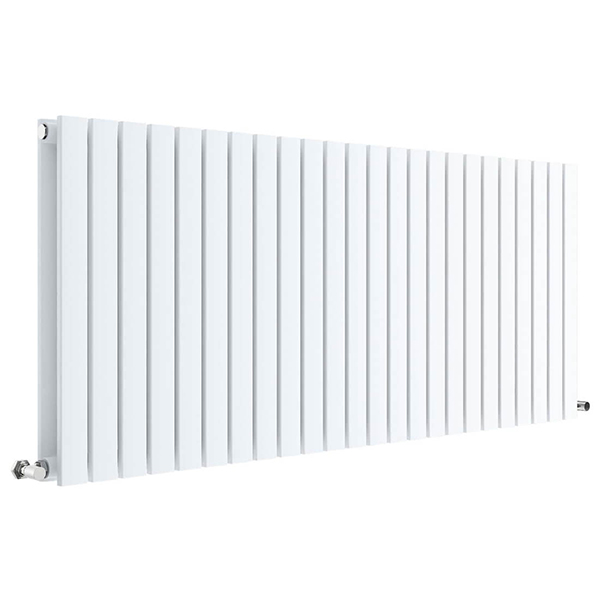 Hudson Reed Sloane Horizontal Flat Gloss White Double Panel Radiator - 1398 x 600mm - Ex-Display
