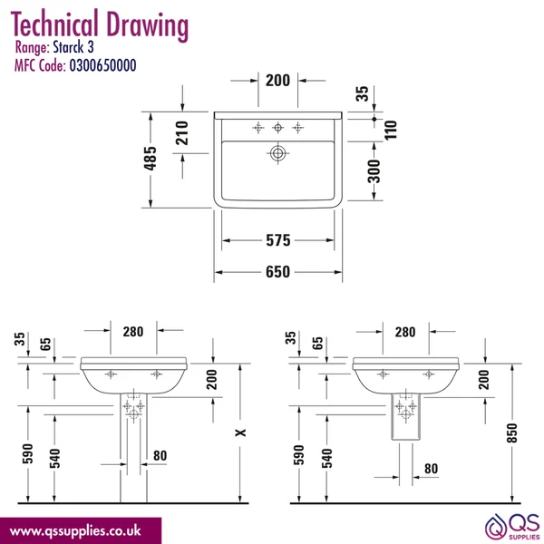 Technical drawing QS-V116385 / 0300650000