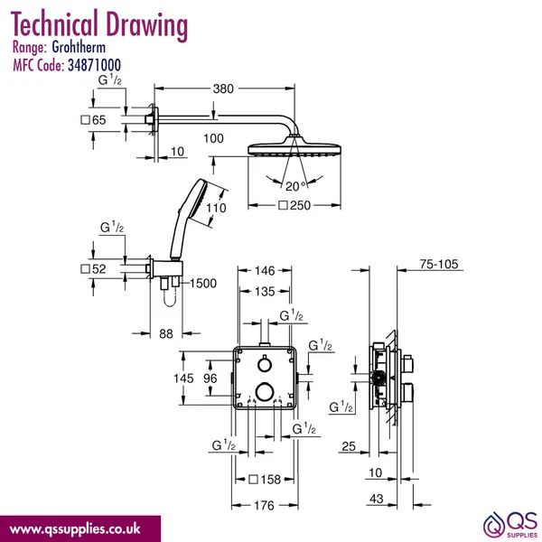 Technical drawing QS-V115405 / 34871000