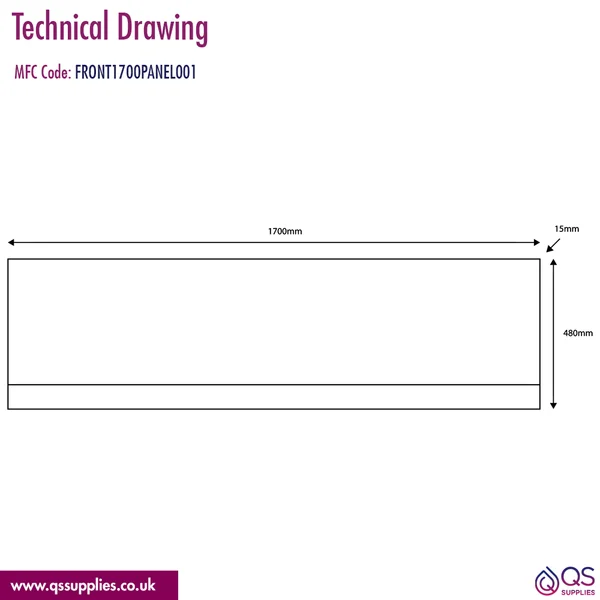 Technical drawing QS-V115406 / FRONT1700PANEL00