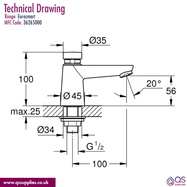 Technical drawing QS-V115436 / 36265000