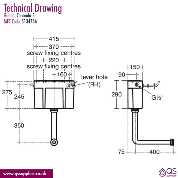 Technical drawing QS-V115811 / S1347AA