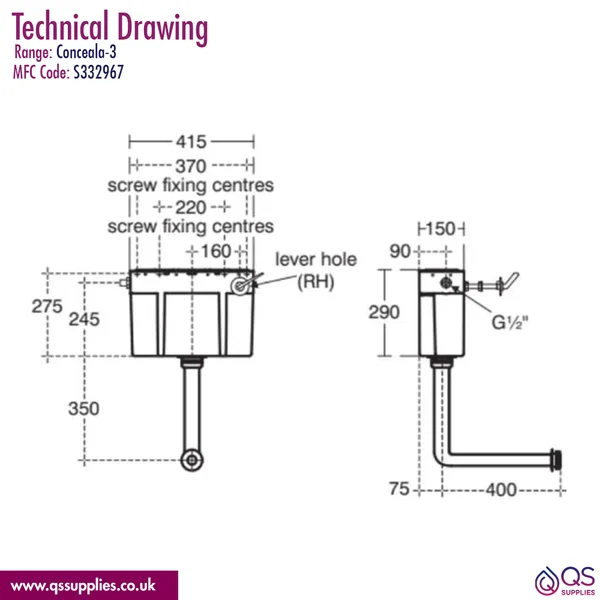 Technical drawing QS-V115812 / S332967