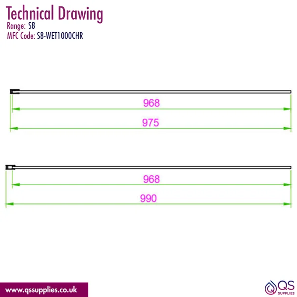 Technical drawing QS-V115409 / S8-WET1000CHR