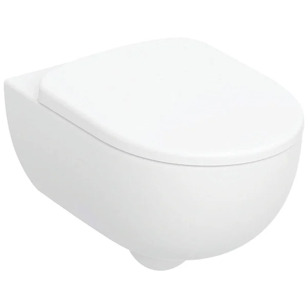 Geberit Selnova Wall-Hung Rimfree Shrouded Pan with Soft Close Quick Release Seat - 360 x 530mm