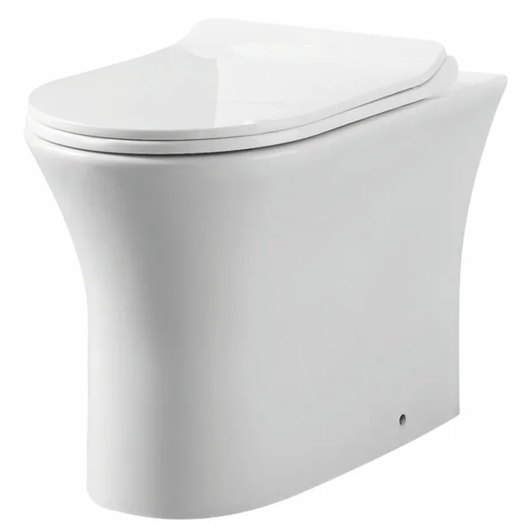 Joseph Miles Deia Rimless Comfort Height Back To Wall WC Pan - 365 x 485mm