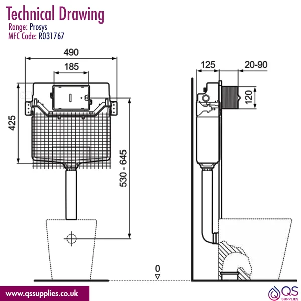 Technical drawing QS-V114305 / R031767