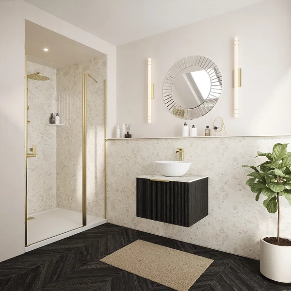 Additional image of Nuance Postformed Wall Panel - Light Terrazzo - 1200mm x 2420mm