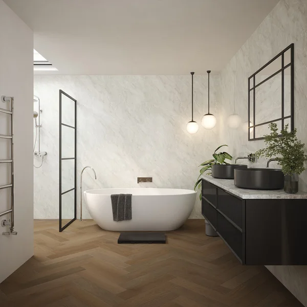 Additional image of Nuance Tongue and Groove Wall Panel - Carnico Marble - 1200mm x 2420mm