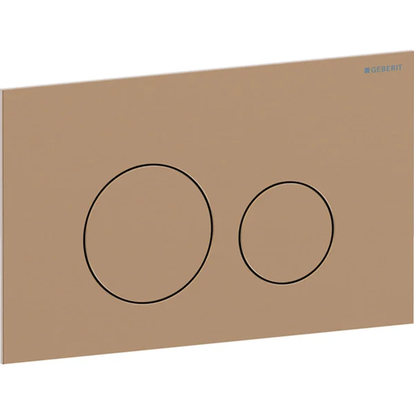Geberit Sigma-40 Brushed Red Gold Flush Plate with Dual Round Button Stainless Steel - 246 x 152mm