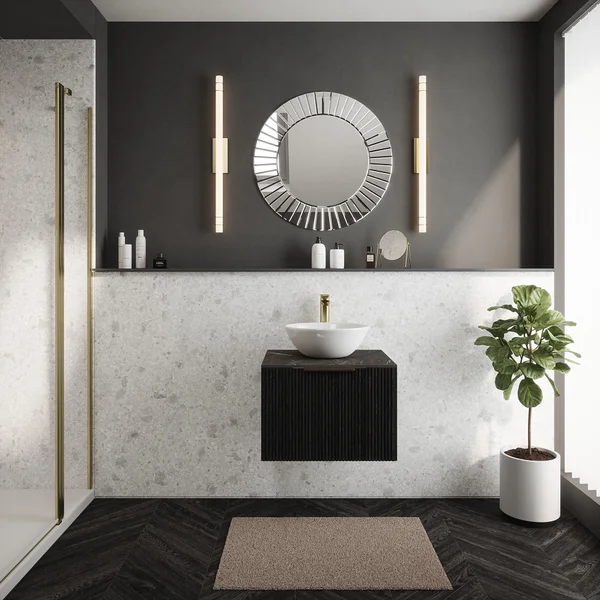 Additional image of Nuance Shell Tongue and Groove Wall Panel - Terrazzo White - 1200mm x 2420mm