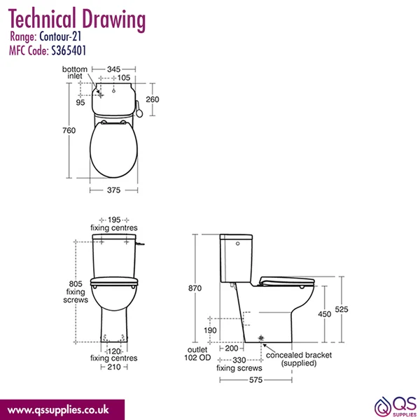 Technical drawing QS-V115836 / S365401