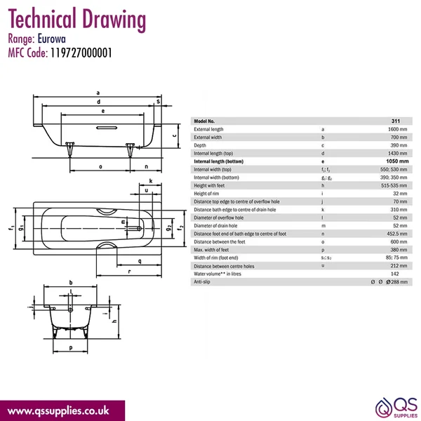 Technical drawing QS-V114312 / 119727000001