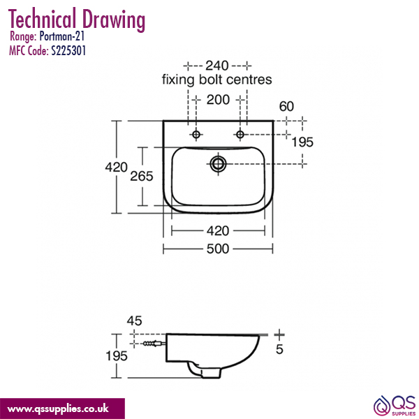 Technical drawing QS-V115841 / S225301