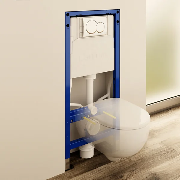 Additional image of Geberit Duofix Wall Hung WC Frame with 12cm Alpha Cistern and Flush Plate - 500 x 980mm