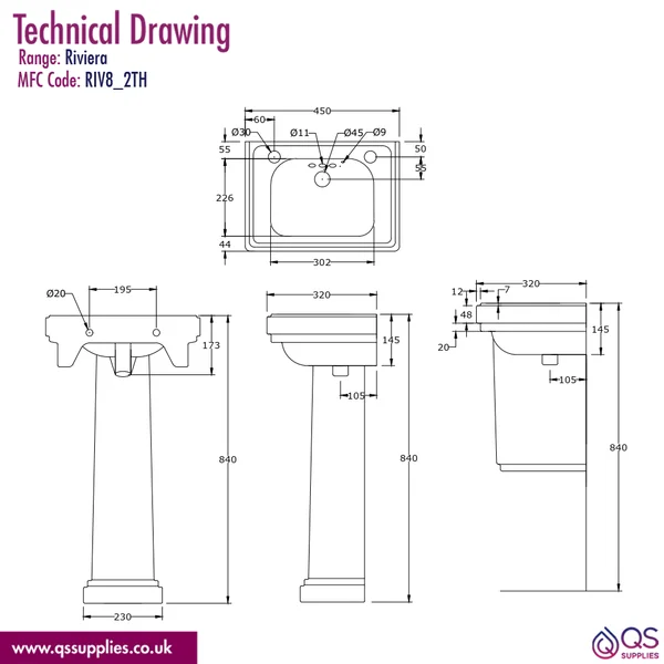 Technical drawing QS-V116387 / RIV8_2TH