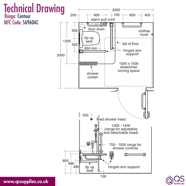 Technical drawing QS-V115868 / S6960AC