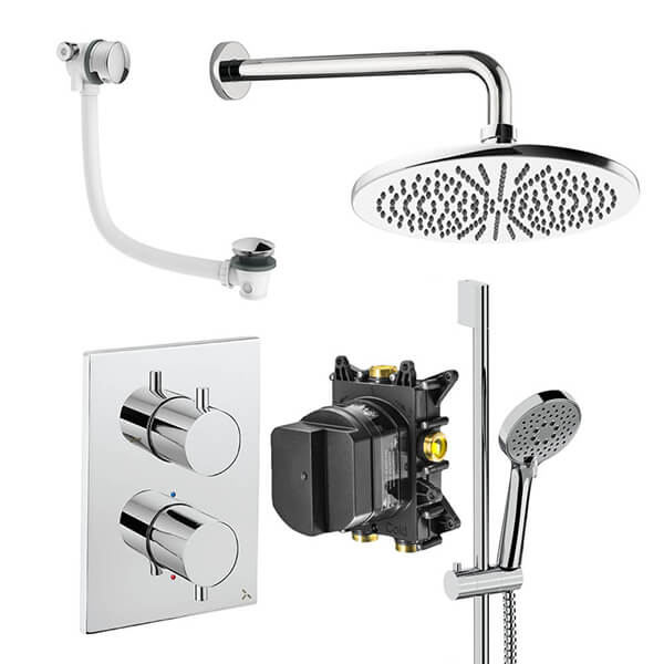 Alternate image of Crosswater Crossbox 3 Outlet Thermostatic Shower Set with Wall Mounted Arm