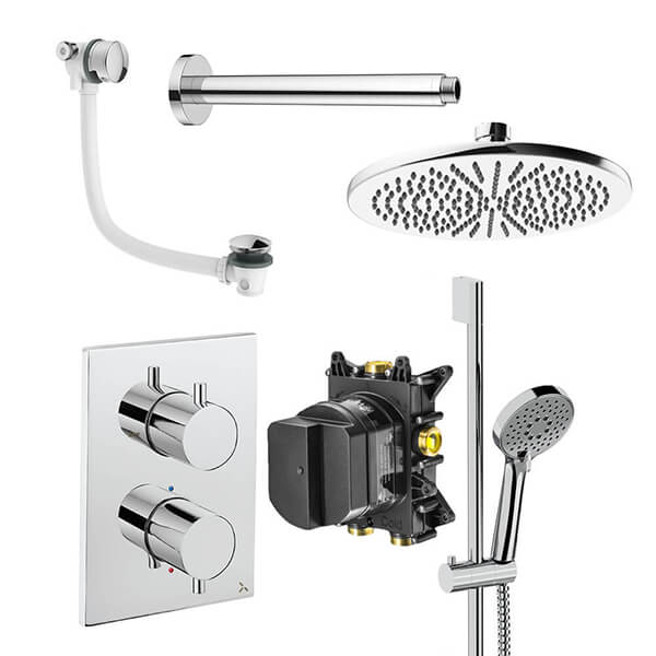Alternate image of Crosswater Crossbox 3 Outlet Thermostatic Shower Set with Ceiling Mounted Arm
