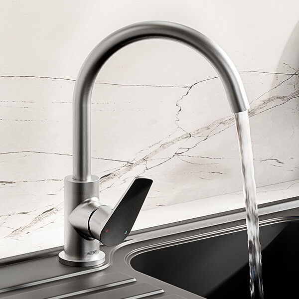 Alternate image of Bristan Raspberry Kitchen Sink Mixer Tap with Easyfit Base - Front Lever Handle