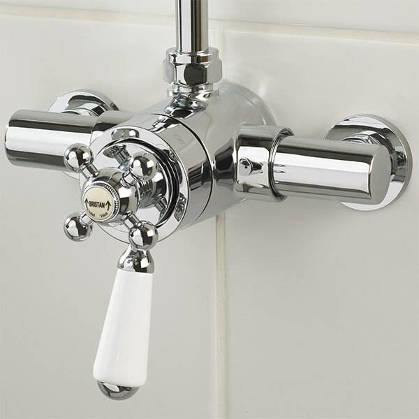 Additional image of Bristan Regency Traditional Thermostatic Mixer Valve with Shower Head and Rigid Riser