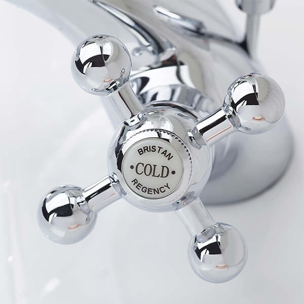 Additional image of Bristan Regency Chrome Traditional Basin Mixer Tap with Pop-Up Waste - Crosshead