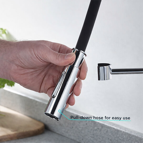 Additional image of Bristan Silhouette Professional Pull Down Kitchen Sink Mixer Tap - Stainless Steel and ABS
