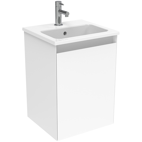Saneux Uni Wall Hung Vanity Unit - 400 x 530mm - Handle-Less - Reversible Door