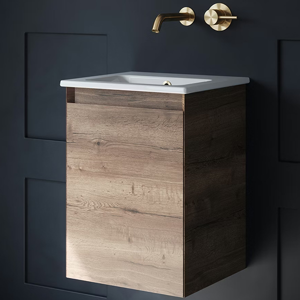 Alternate image of Saneux Uni Wall Hung Vanity Unit - 400 x 530mm - Handle-Less - Reversible Door