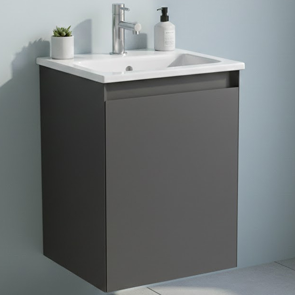 Alternate image of Saneux Uni Wall Hung Vanity Unit - 400 x 530mm - Handle-Less - Reversible Door