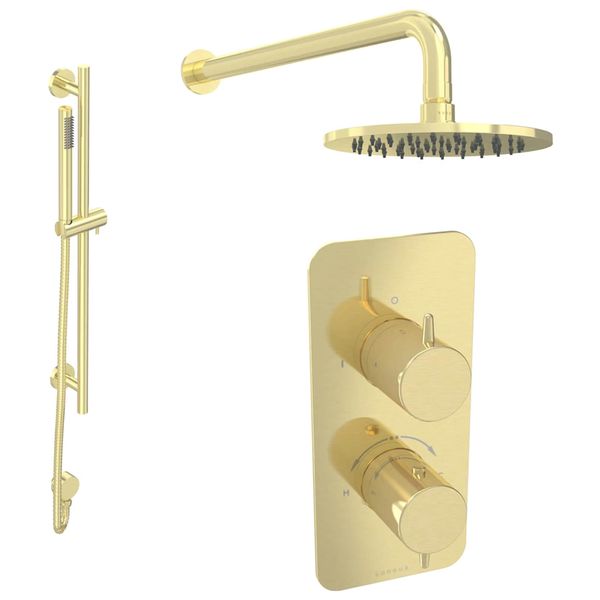 Alternate image of Saneux Eden Concealed Thermostatic Shower Kit with Slider Rail - 2 Control - 2 Outlet