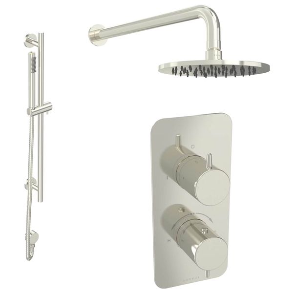 Alternate image of Saneux Eden Concealed Thermostatic Shower Kit with Slider Rail - 2 Control - 2 Outlet