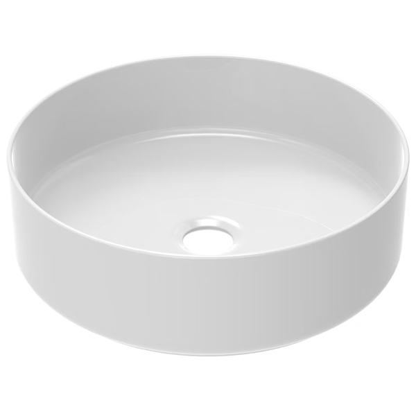 Saneux Sienna Round Gloss White Countertop Washbasin