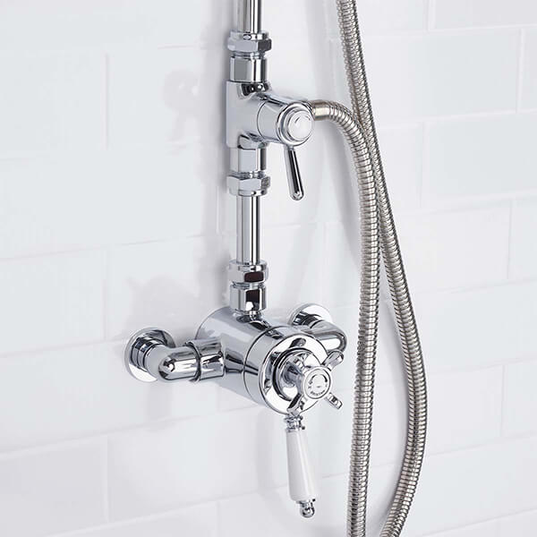 Additional image of Bristan 1901 Thermostatic Exposed Dual Control Shower Valve With Diverter And Rigid Riser Kit
