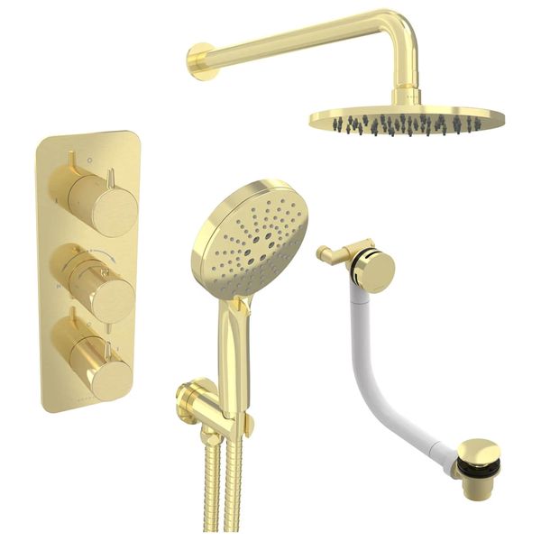 Alternate image of Saneux Eden Concealed Thermostatic Shower Set with 3 Function Handset - 3 Control - 3 Outlet