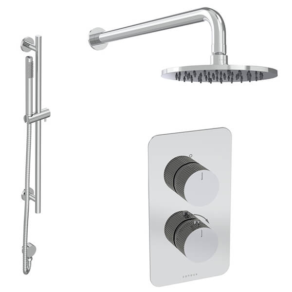 Alternate image of Saneux Cos Contemporary 2-Way Thermostatic Shower with Handset and Slider Rail Kit