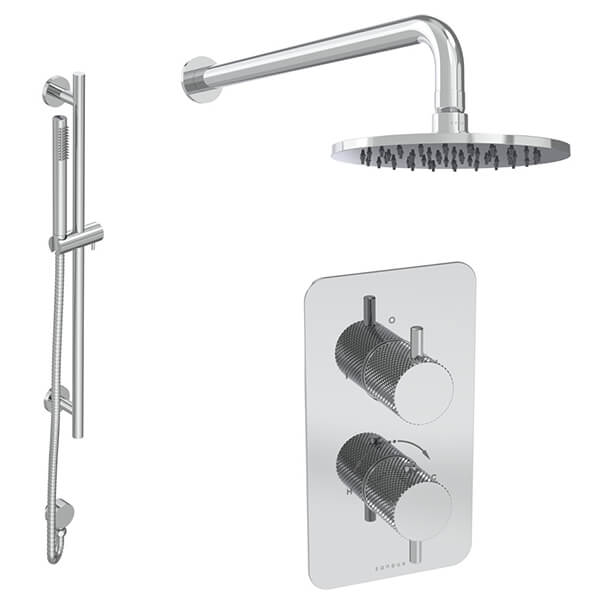 Alternate image of Saneux Cos Contemporary 2-Way Thermostatic Shower with Handset and Slider Rail Kit