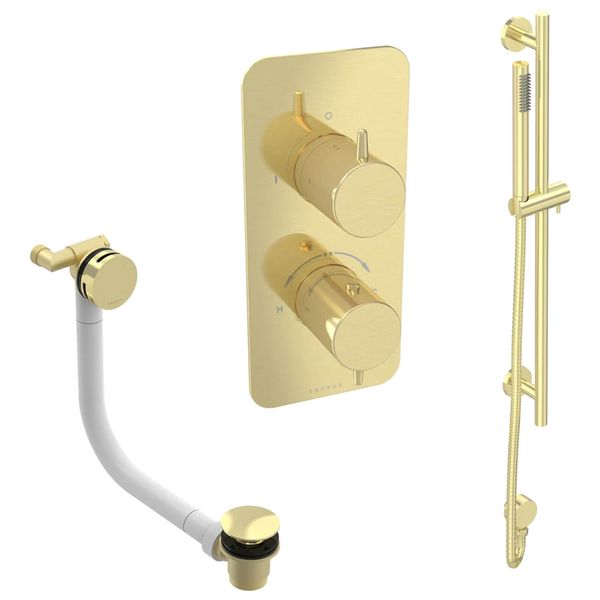 Alternate image of Saneux Eden Concealed Thermostatic Shower Set with Slider Rail - 2 Control - 2 Outlet