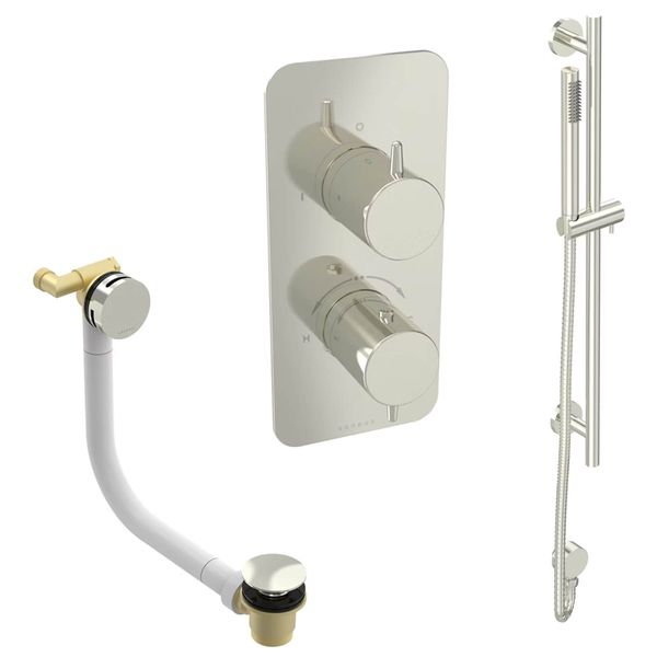 Alternate image of Saneux Eden Concealed Thermostatic Shower Set with Slider Rail - 2 Control - 2 Outlet
