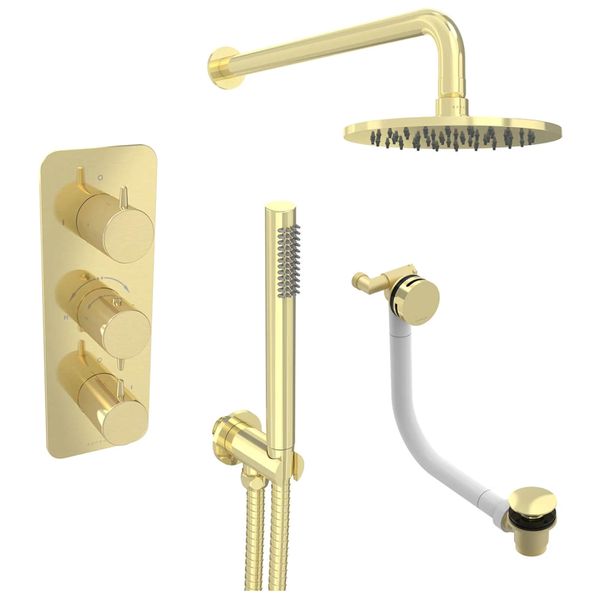 Alternate image of Saneux Eden Concealed Thermostatic Shower Set with Slim Handset - 3 Control - 3 Outlet
