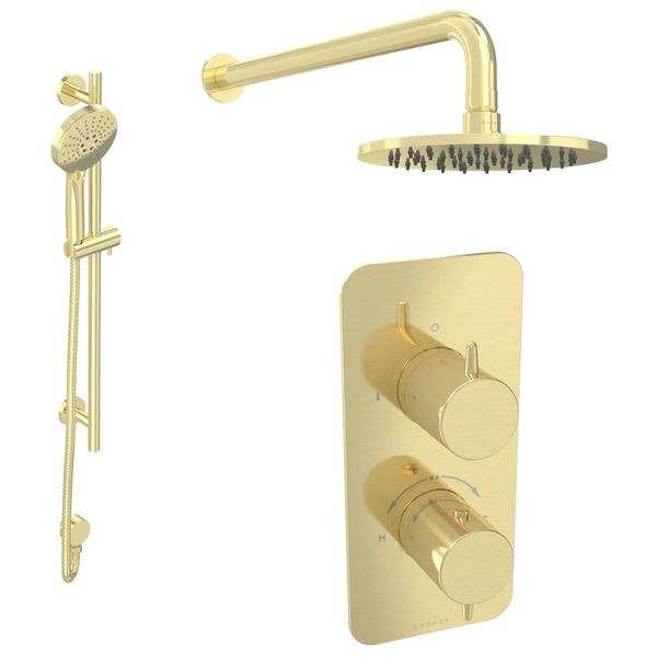 Alternate image of Saneux Eden Concealed Thermostatic Shower Set with Head and 3 Function Handset - 2 Outlet