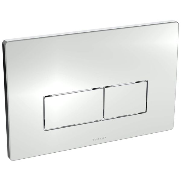 Saneux Flushe 2.0 Rectangular ABS Plastic Flush Plate with Dual Buttons - 247 x 160mm