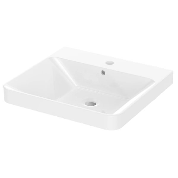 Saneux Hyde Rectangular Inset Vanity Washbasin with Overflow - White
