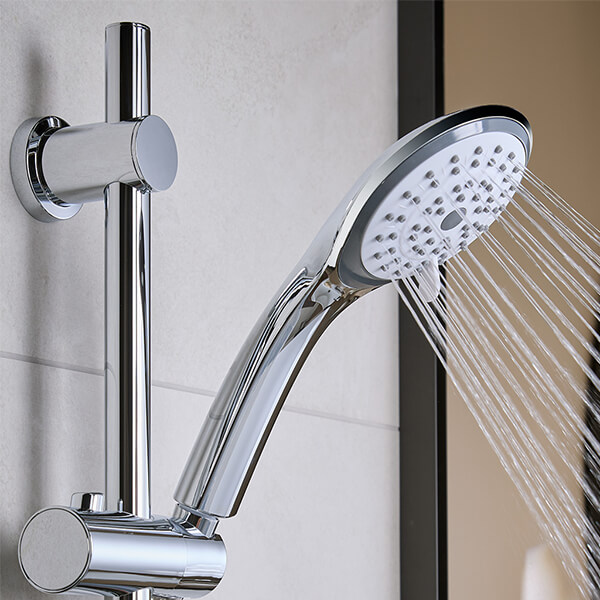 Additional image of Bristan Prism Thermostatic Mixer Valve with Fixed Shower Head and Slide Rail Kit