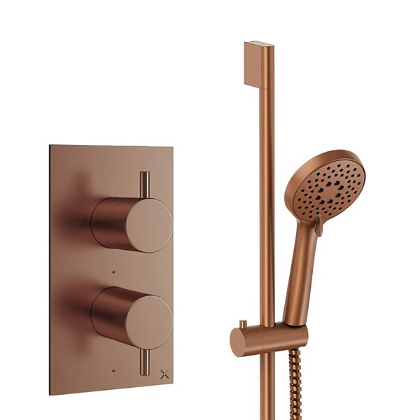 Additional image of Crosswater MPRO Concealed 1-Outlet Thermostatic Valve and Slide Rail Kit with 3-Function Handset